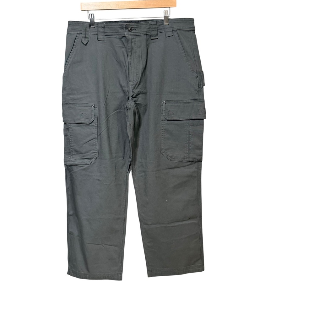 Duluth Trading Co Flex Fire Hose Relaxed Fit Cargo Work Pants Grey 38x30 45507